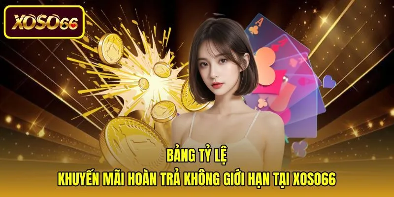 Bảng tỷ lệ khuyến mãi hoàn trả không giới hạn theo cấp VIP